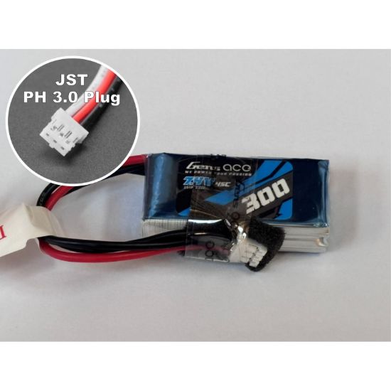 Picture of Gens Ace GA300-2S45-PH 300mAh 2S 7.4v 45C Lipo Battery w/ PH2.0 3 Pin Plug, Replaces SPMX3002S30 for HBZ Stol 700, UMX Eratix